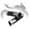 MOTO GENIUS  Handle Grips -  Universal Fit for Suzuki, KTM, Yamaha, Ducati, Kawasaki, Benelli, for Honda, Aprilia (Silver)