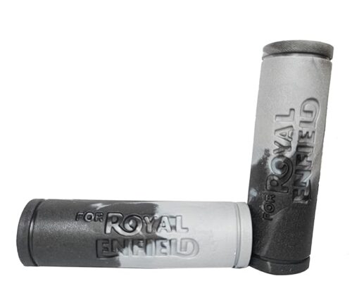 MOTO GENIUS Rubber Handle Grip Compatible with Royal Enfield Classic, Electra, Standard 350/500 CC Motorcycles (Grip Gray)
