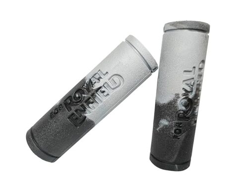MOTO GENIUS Rubber Handle Grip Compatible with Royal Enfield Classic, Electra, Standard 350/500 CC Motorcycles (Grip Gray)