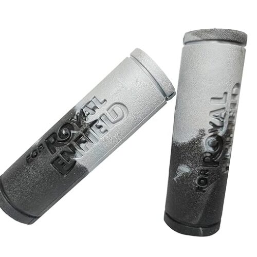 MOTO GENIUS Rubber Handle Grip Compatible with Royal Enfield Classic, Electra, Standard 350/500 CC Motorcycles (Grip Gray)